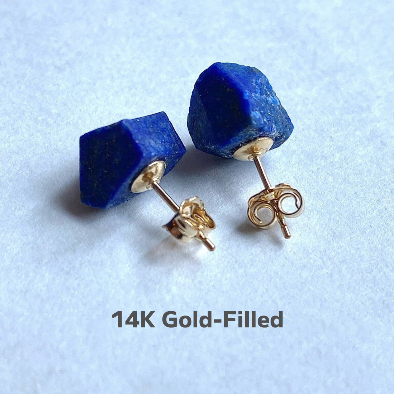 Lapis Lazuli Raw Stone Earrings | Handmade Natural Stone Jewelry