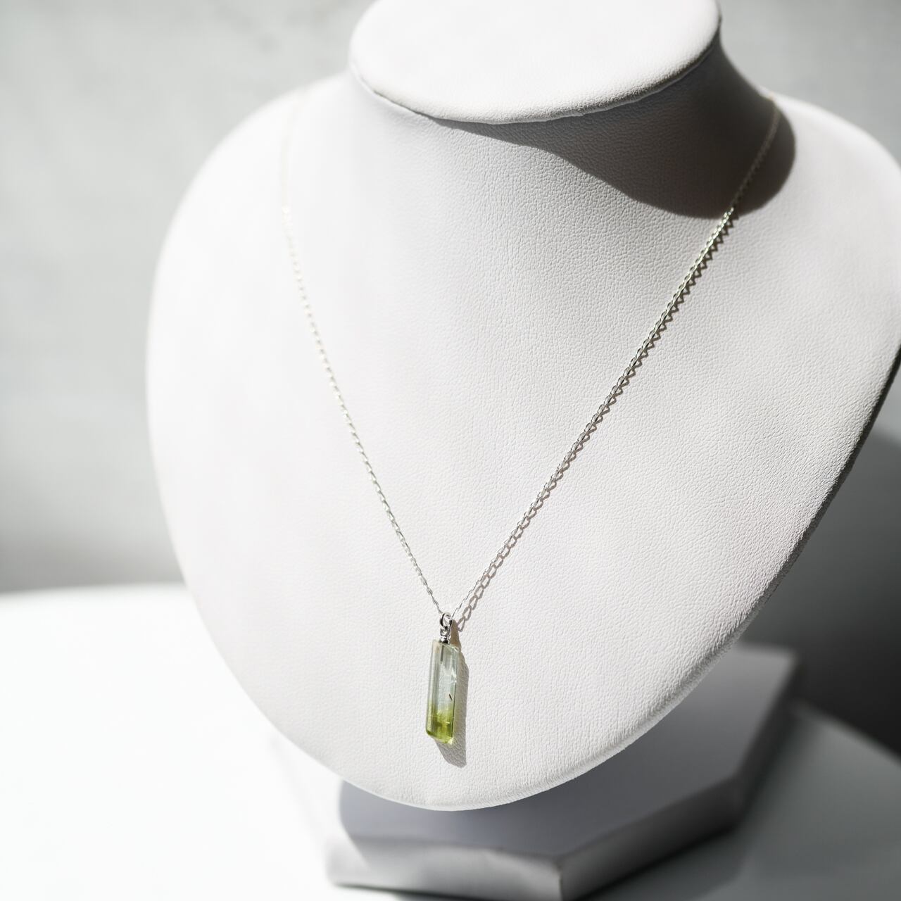 [One of a kind] Tourmaline Raw Stone Sterling Silver Necklace | Handmade Natural Stone Jewelry [Tourmalin Fest]