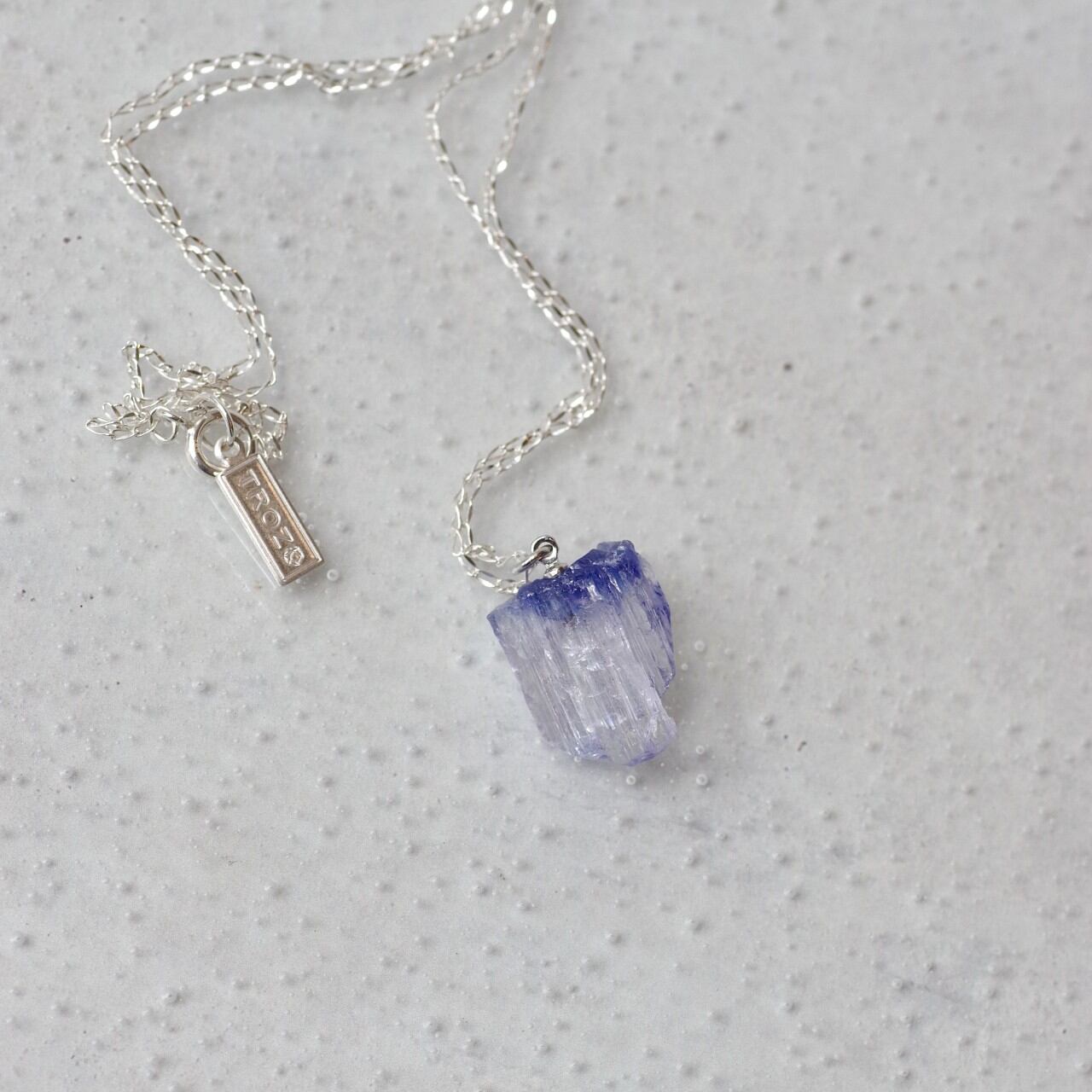 [One of a kind] Tanzanite Raw Stone Sterling Silver Necklace | Handmade Natural Stone Jewelry [HAMON Collection]