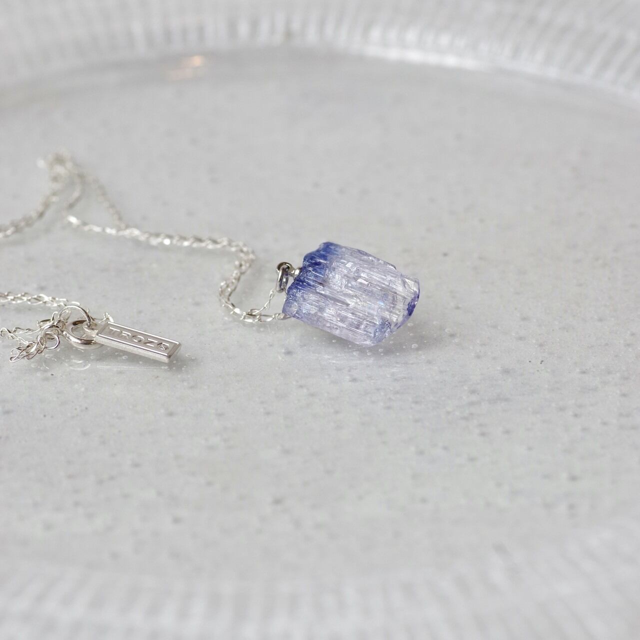 [One of a kind] Tanzanite Raw Stone Sterling Silver Necklace | Handmade Natural Stone Jewelry [HAMON Collection]