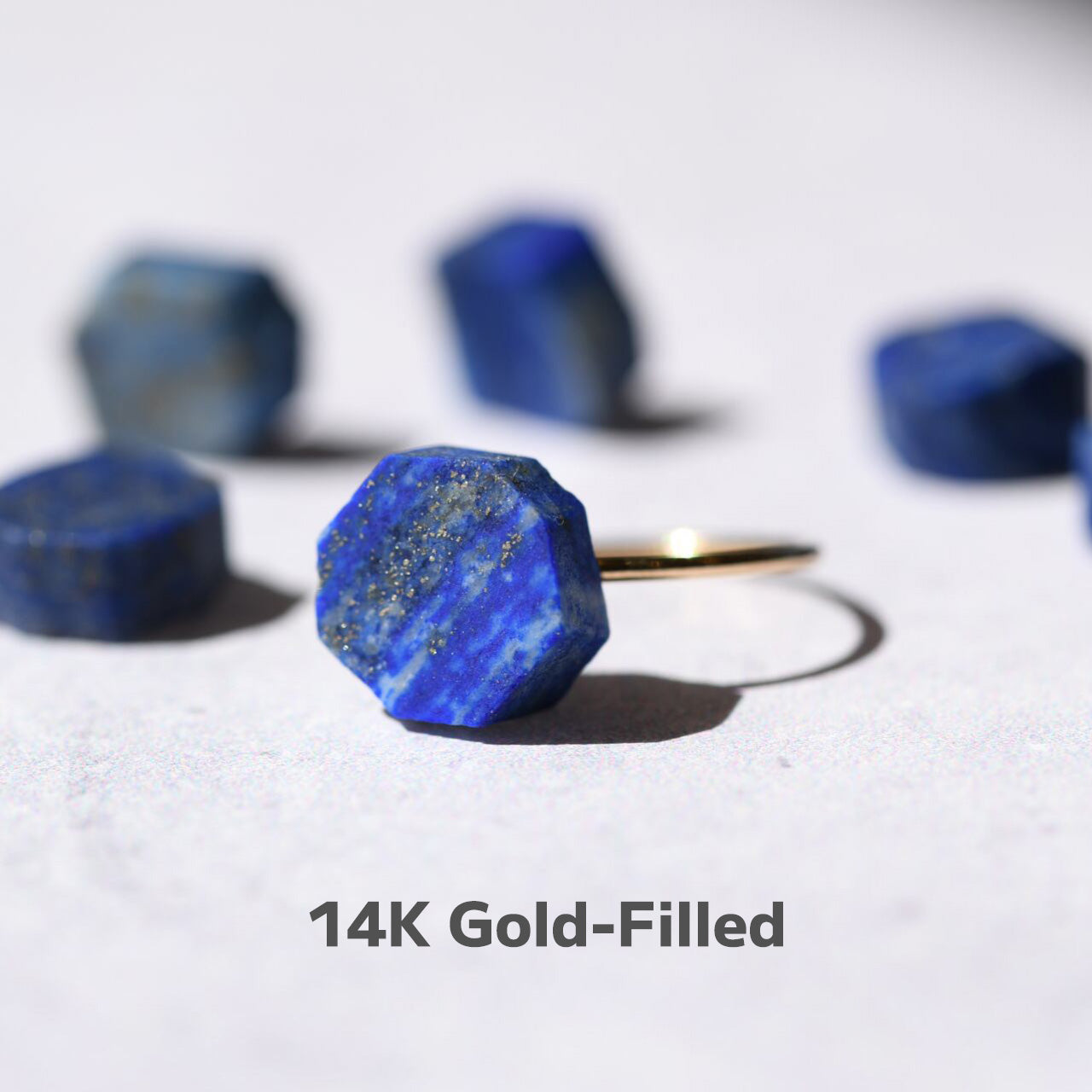 Lapis Lazuli Raw Stone Ring | Handmade Natural Stone Jewelry