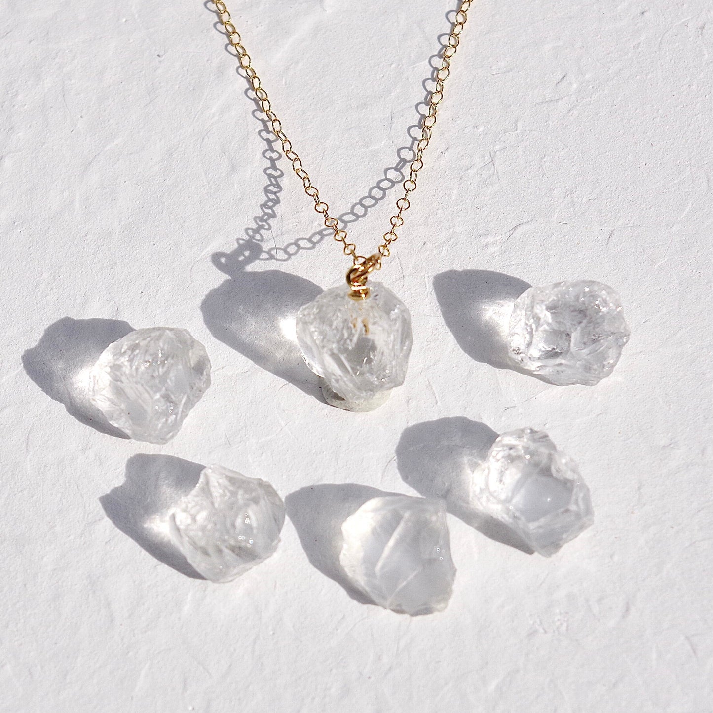 Quartz Raw Stone Necklace | Handmade Natural Stone Jewelry