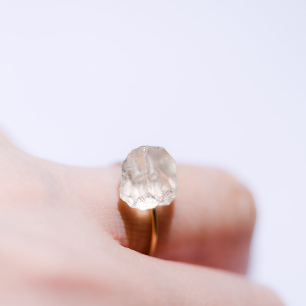 Quartz Raw Stone Ring | Handmade Natural Stone Jewelry