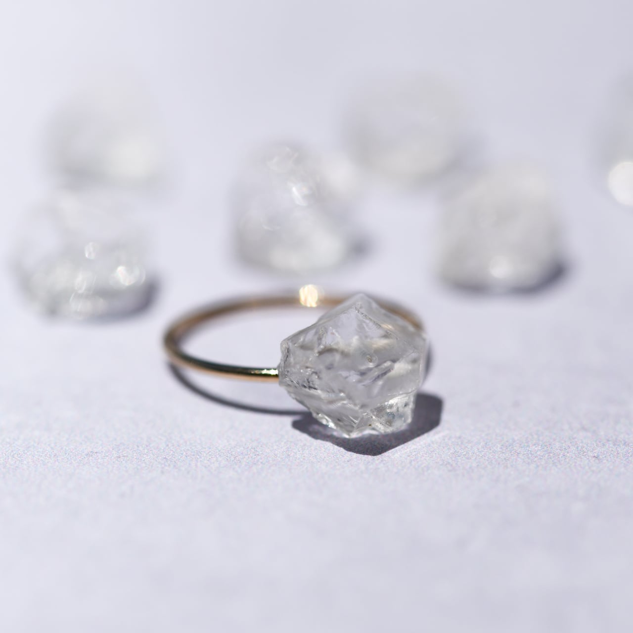 Quartz Raw Stone Ring | Handmade Natural Stone Jewelry