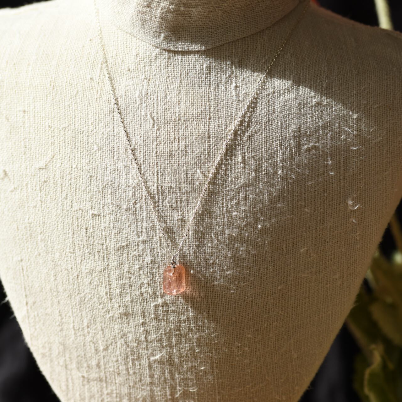 [One of a kind] imperial Topaz Raw Stone Sterling Silver Necklace | Handmade Natural Stone Jewelry [Poppy Collection]