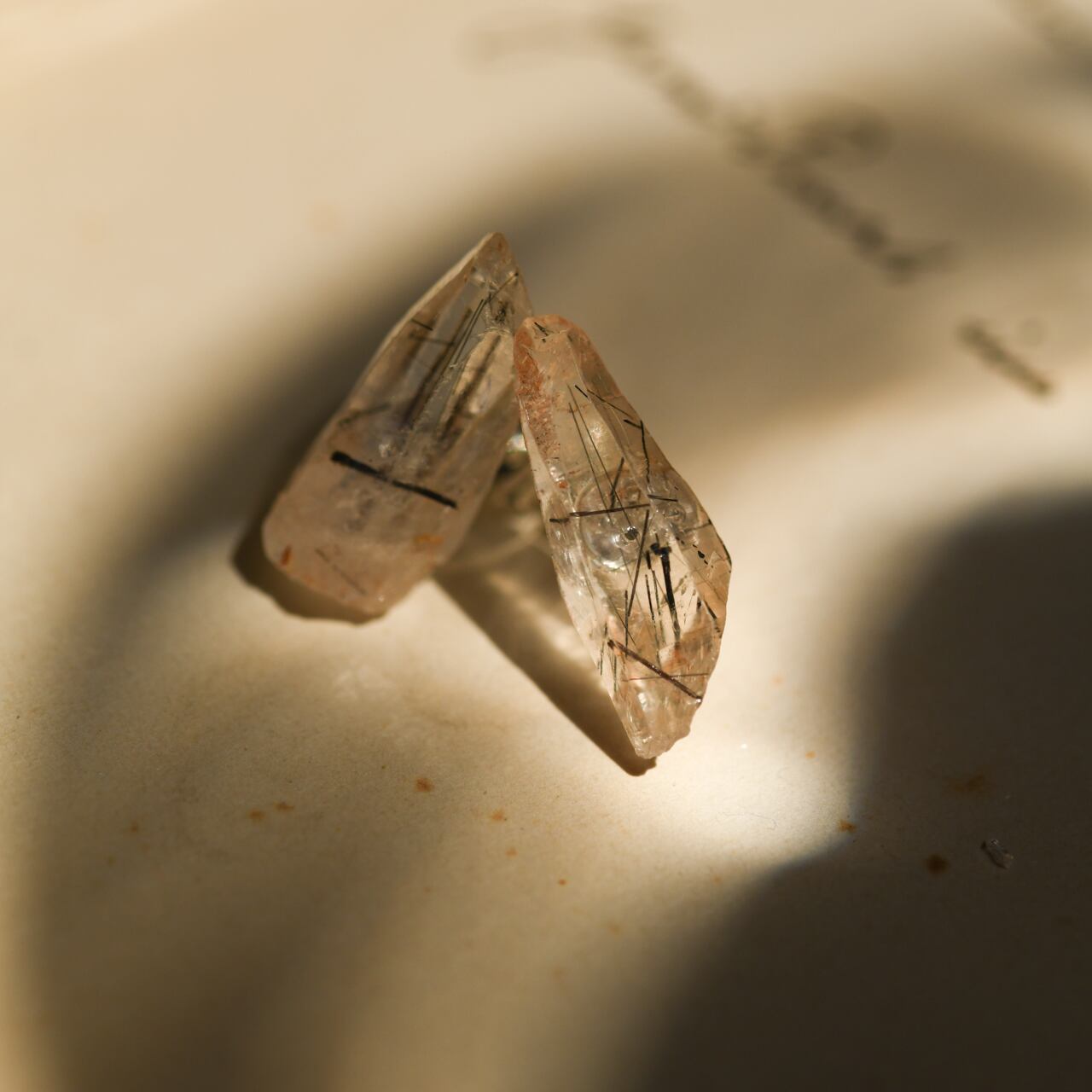 [One of a kind] Black Rutile Quartz Raw Stone Sterling Silver Earrings | Handmade Natural Stone Jewelry [Black Majic Collection]