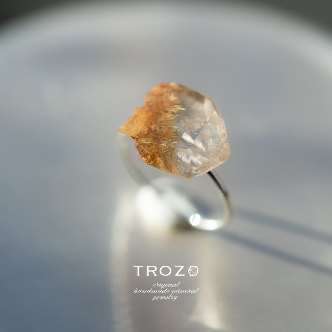 [One of a kind] Rutile Quartz Raw Stone Ring | Handmade Natural Stone Jewelry [Stay Gold Collection]