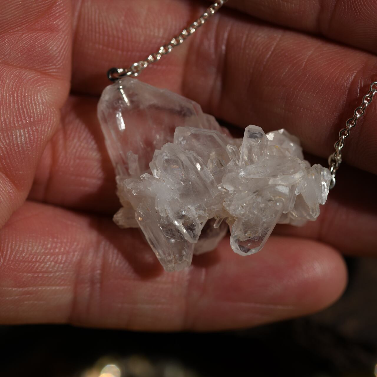 [One of a kind] Farden Quartz Raw Stone Sterling Silver Necklace | Handmade Natural Stone Jewelry [Raindrop Collection]