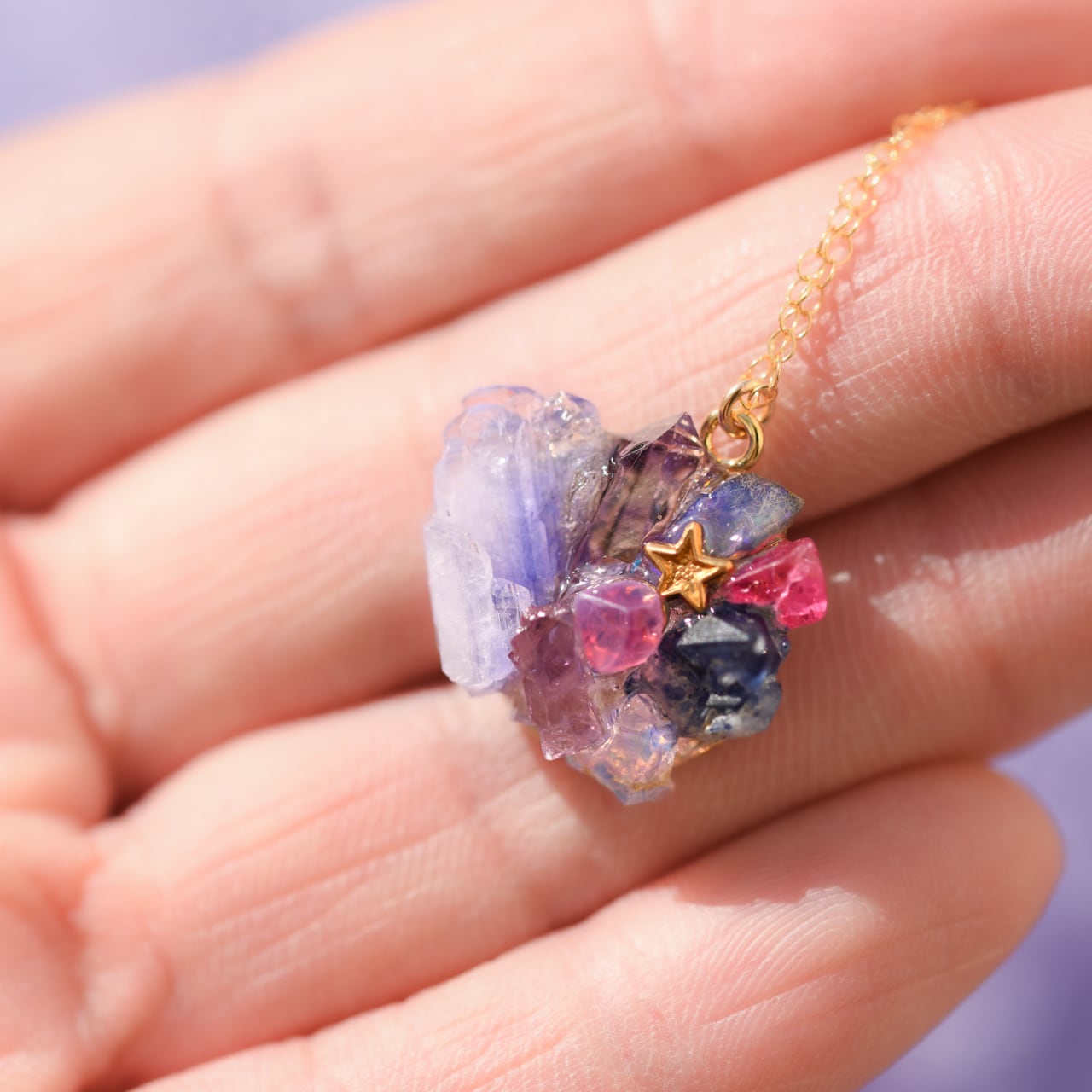 [One of a kind] Integration Necklace | Handmade Natural Stone Jewelry [Twilight Collection]