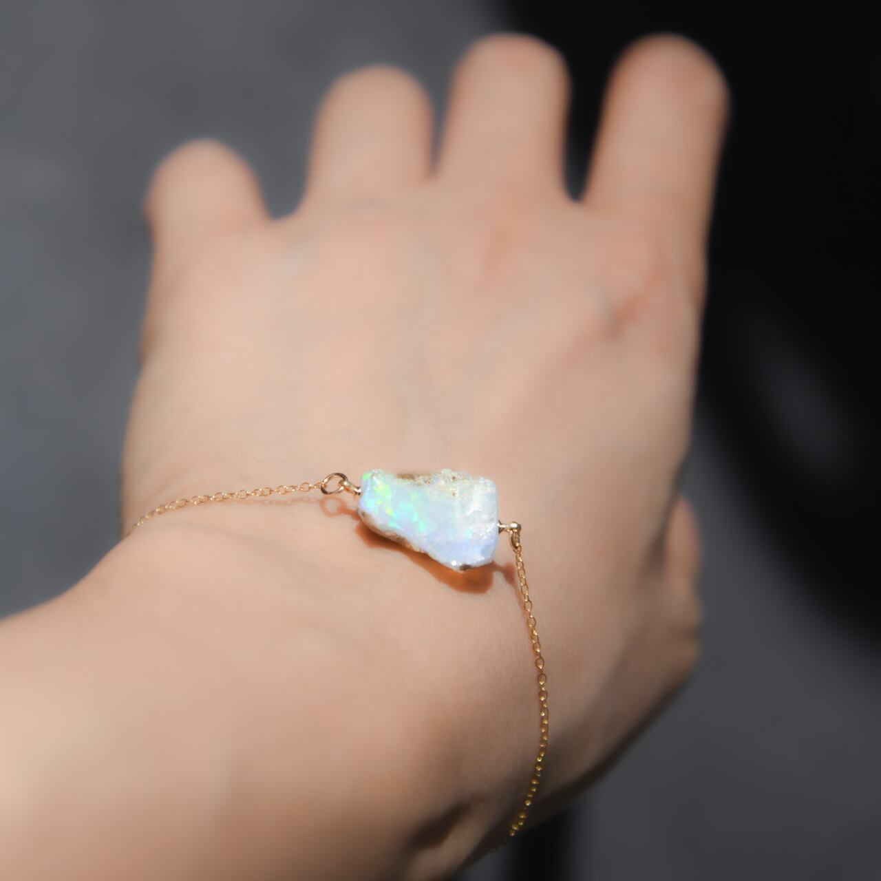 [One of a kind] Opal Raw Stone 14KGF Bracelet | Handmade Natural Stone Jewelry [Opal Fest 2023]