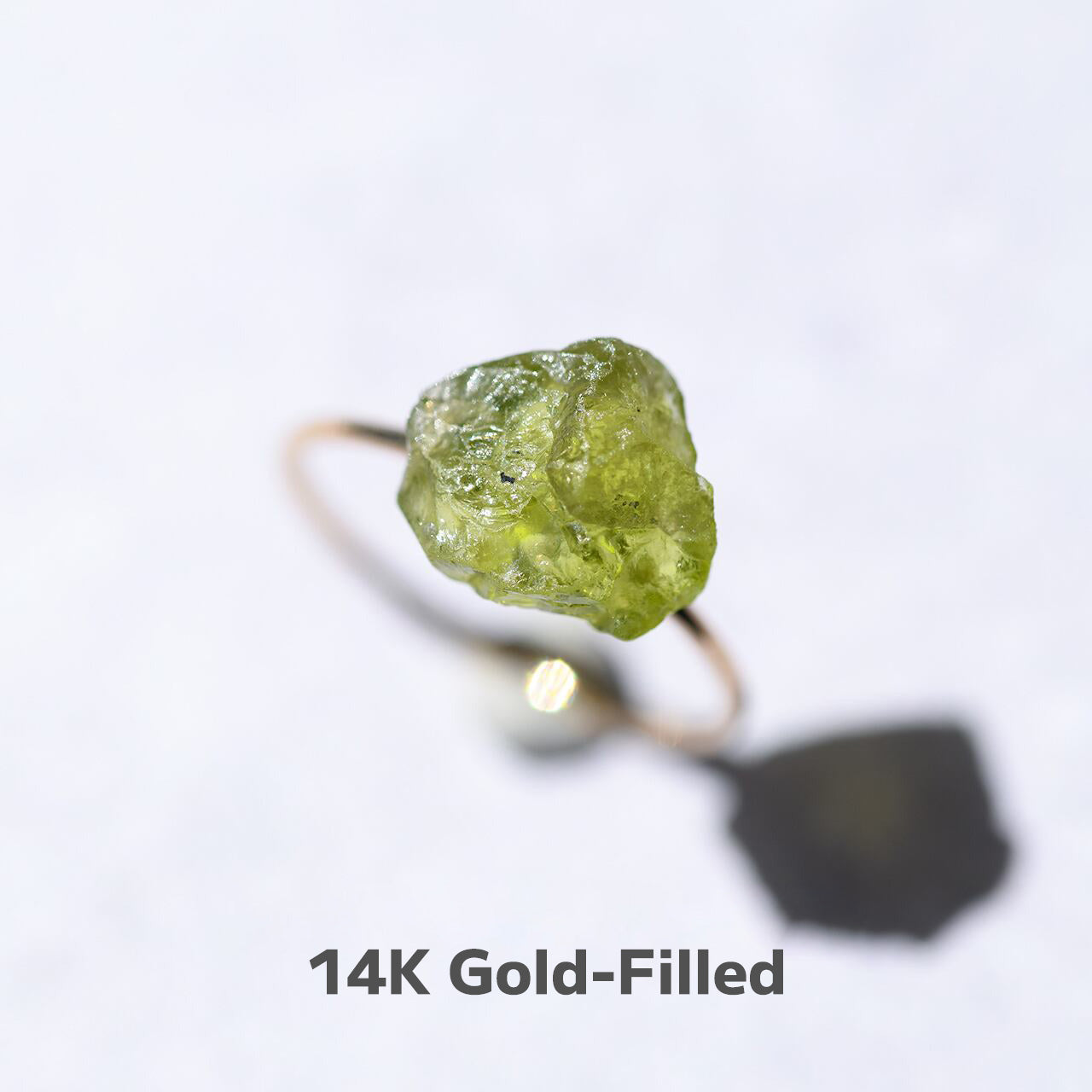 Peridot Raw Stone Ring | Handmade Natural Stone Jewelry