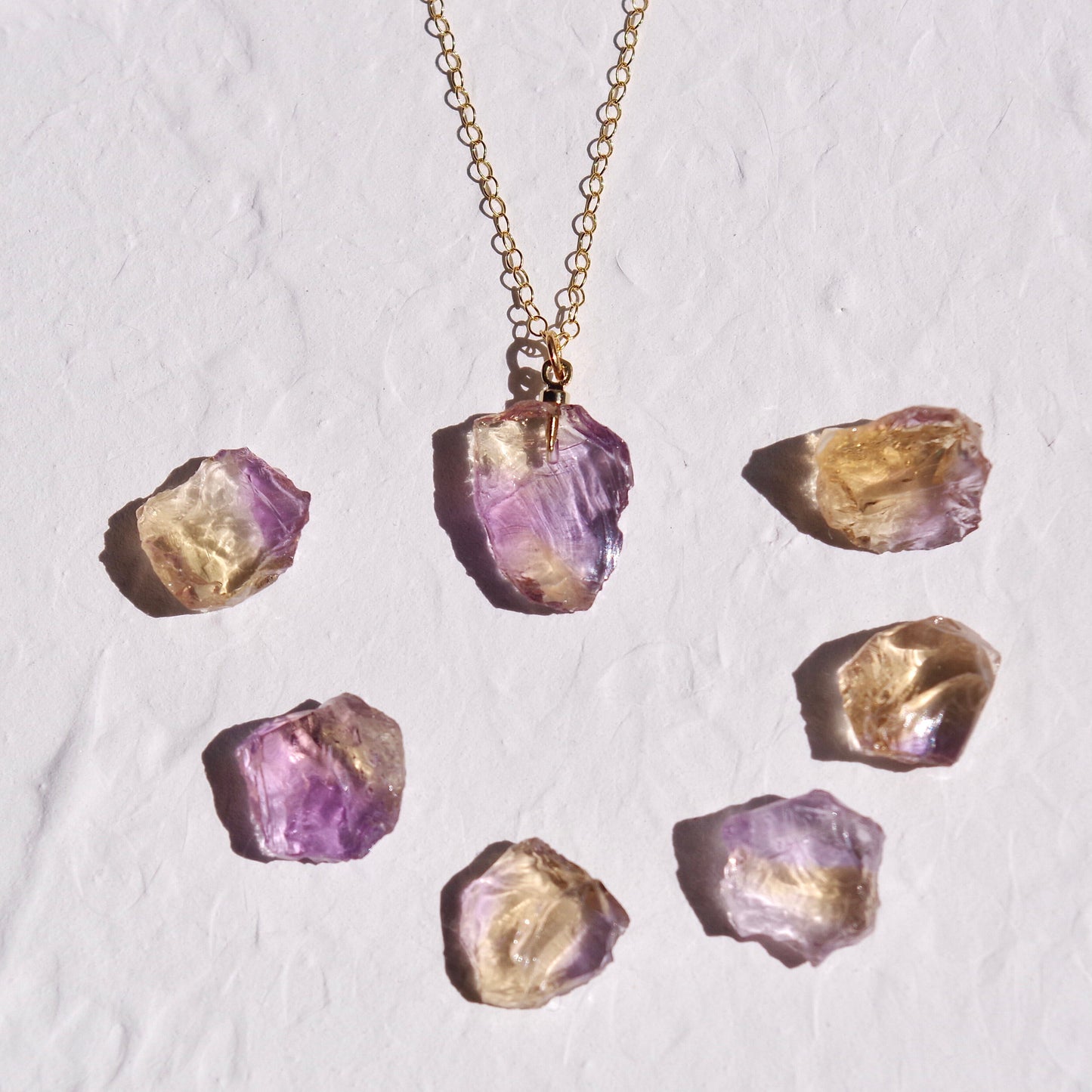 Ametrine Raw Stone Necklace | Handmade Natural Stone Jewelry