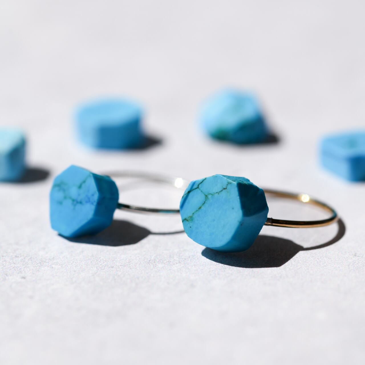 Turquoise Raw Stone Ring | Handmade Natural Stone Jewelry