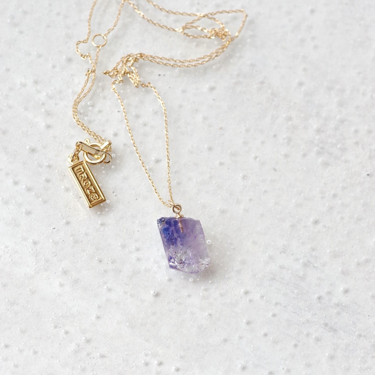 [One of a kind] Tanzanite Raw Stone 18K Necklace | Handmade Natural Stone Jewelry [HAMON Collection]