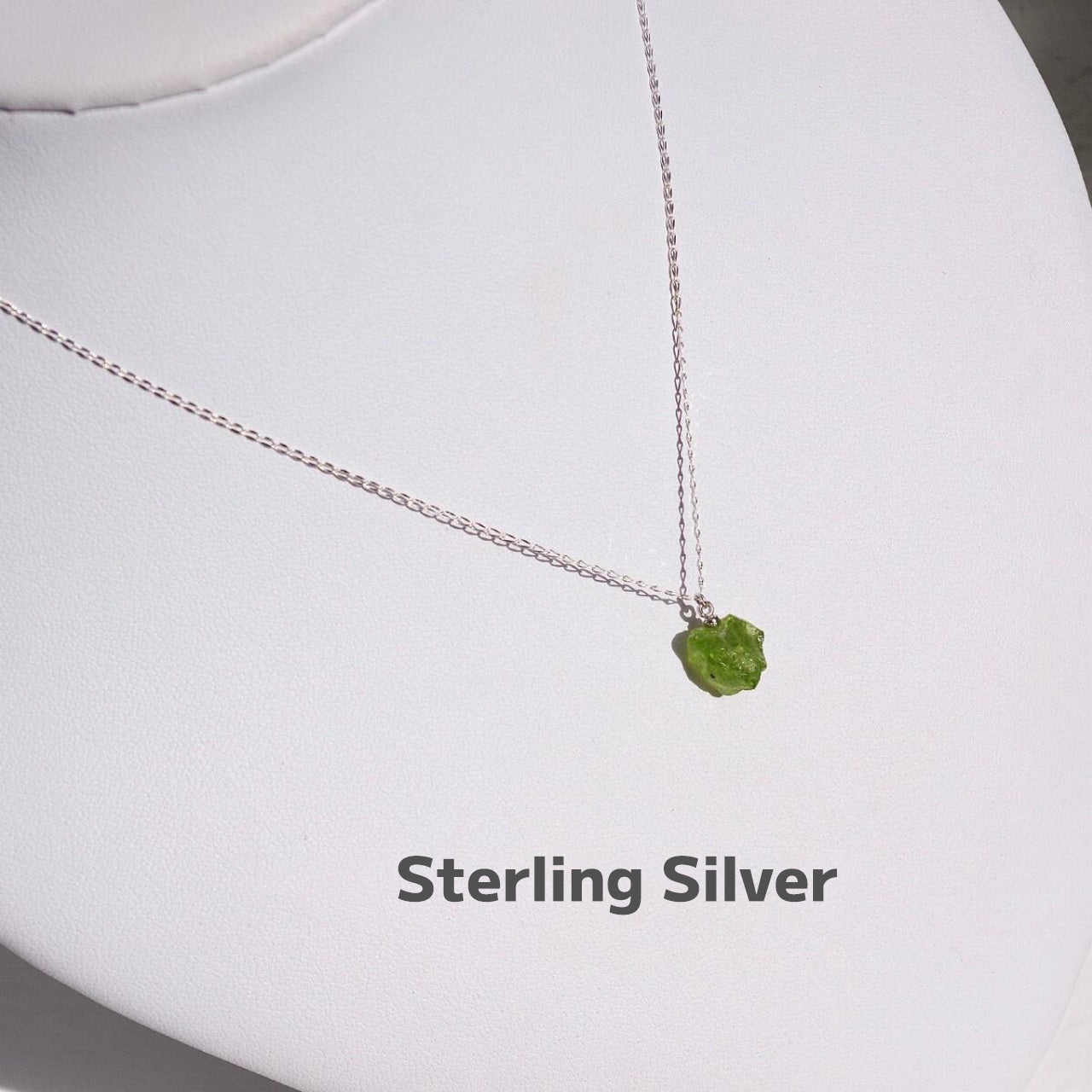 Peridot Raw Stone Necklace | Handmade Natural Stone Jewelry