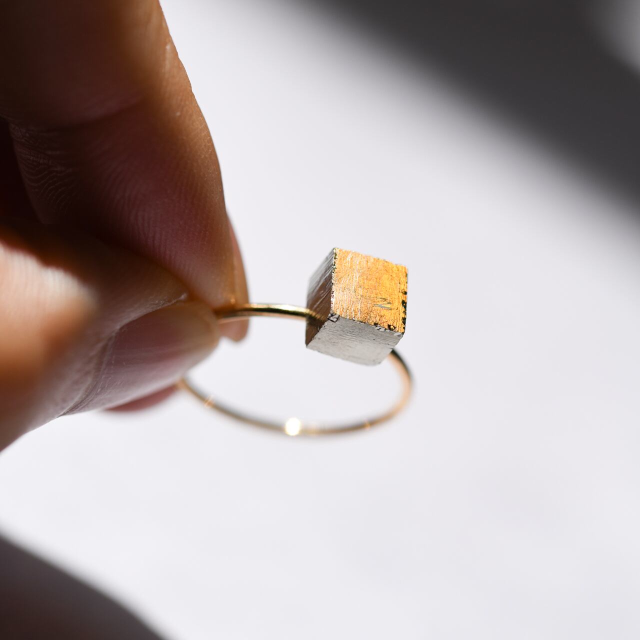 Pyrite (Cubic) Raw Stone Ring | Handmade Natural Stone Jewelry