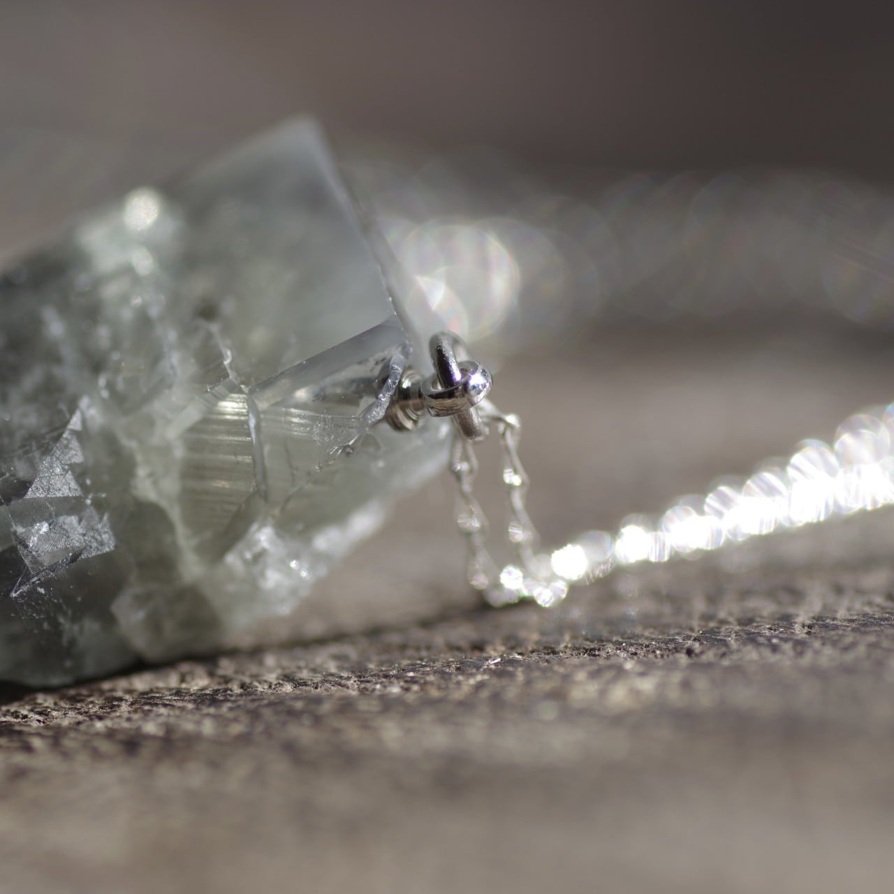 [One of a kind] Fluorite Raw Stone Sterling Silver Necklace | Handmade Natural Stone Jewelry [Alive Collection]