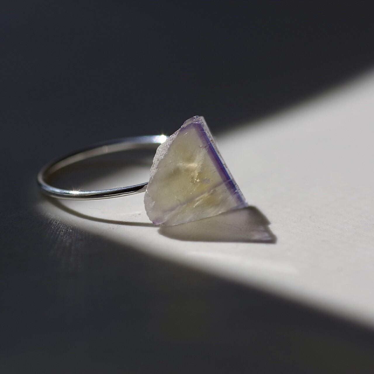 [One of a kind] Fluorite Raw Stone Ring | Handmade Natural Stone Jewelry [Fluorite Fest]