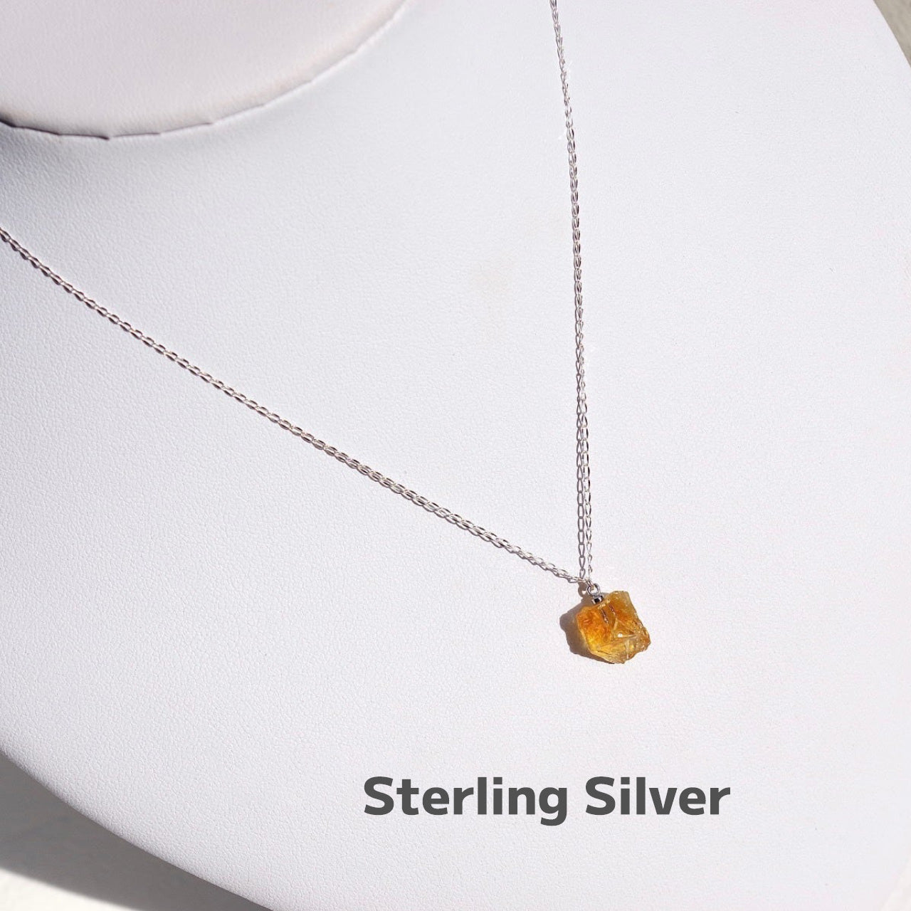 Citrine Raw Stone Necklace | Handmade Natural Stone Jewelry