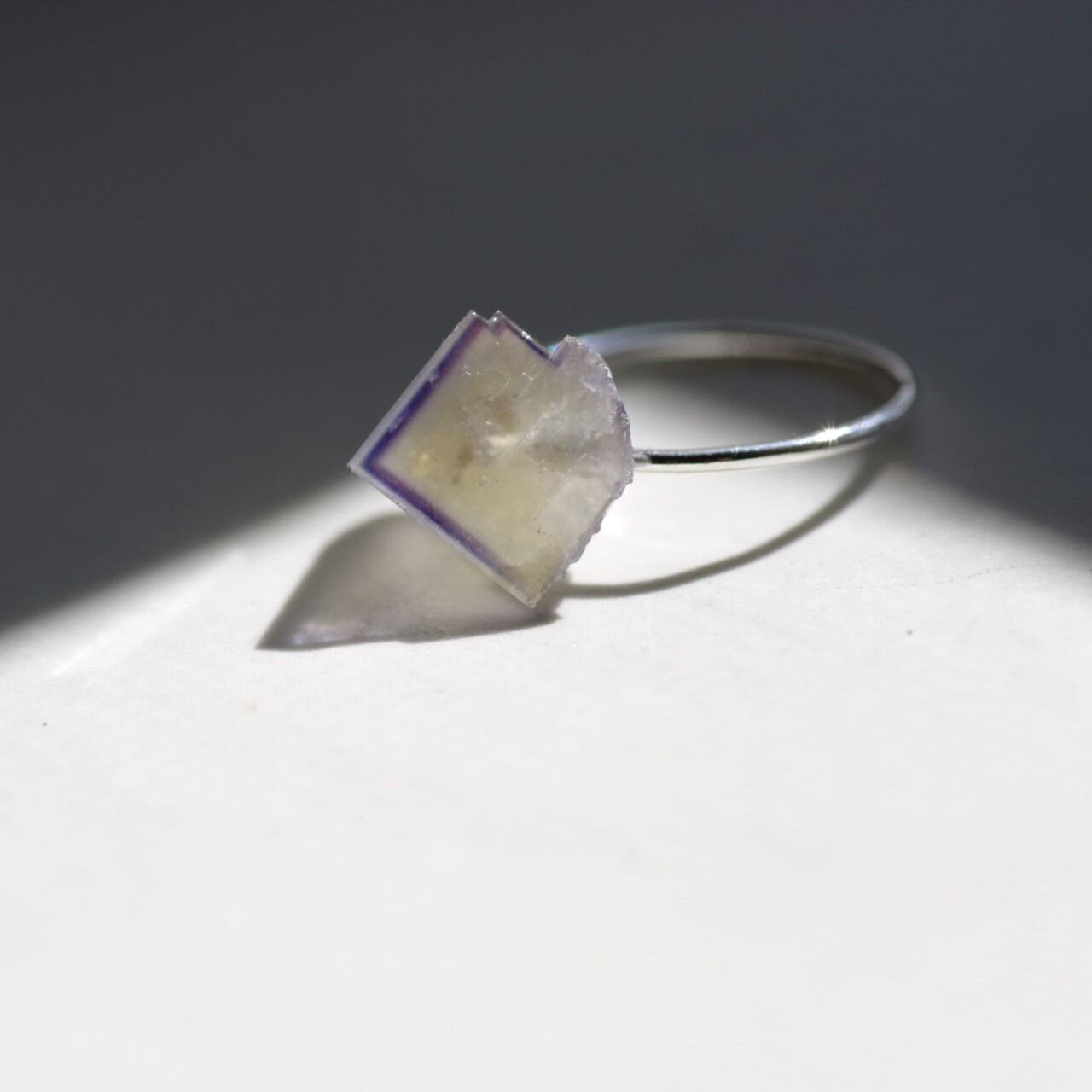 [One of a kind] Fluorite Raw Stone Ring | Handmade Natural Stone Jewelry [Fluorite Fest]