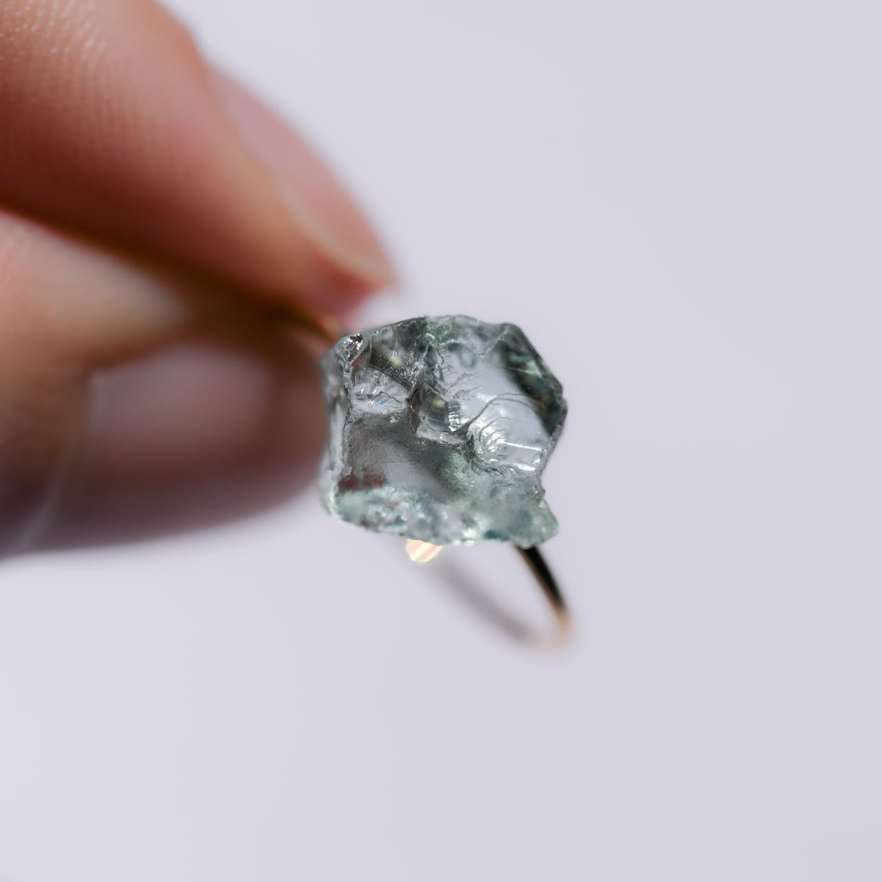 Aquamarine Raw Stone Ring | Handmade Natural Stone Jewelry