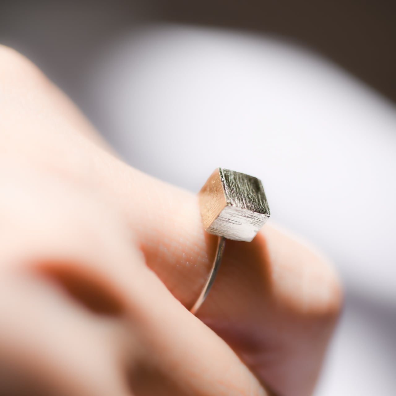 Pyrite (Cubic) Raw Stone Ring | Handmade Natural Stone Jewelry