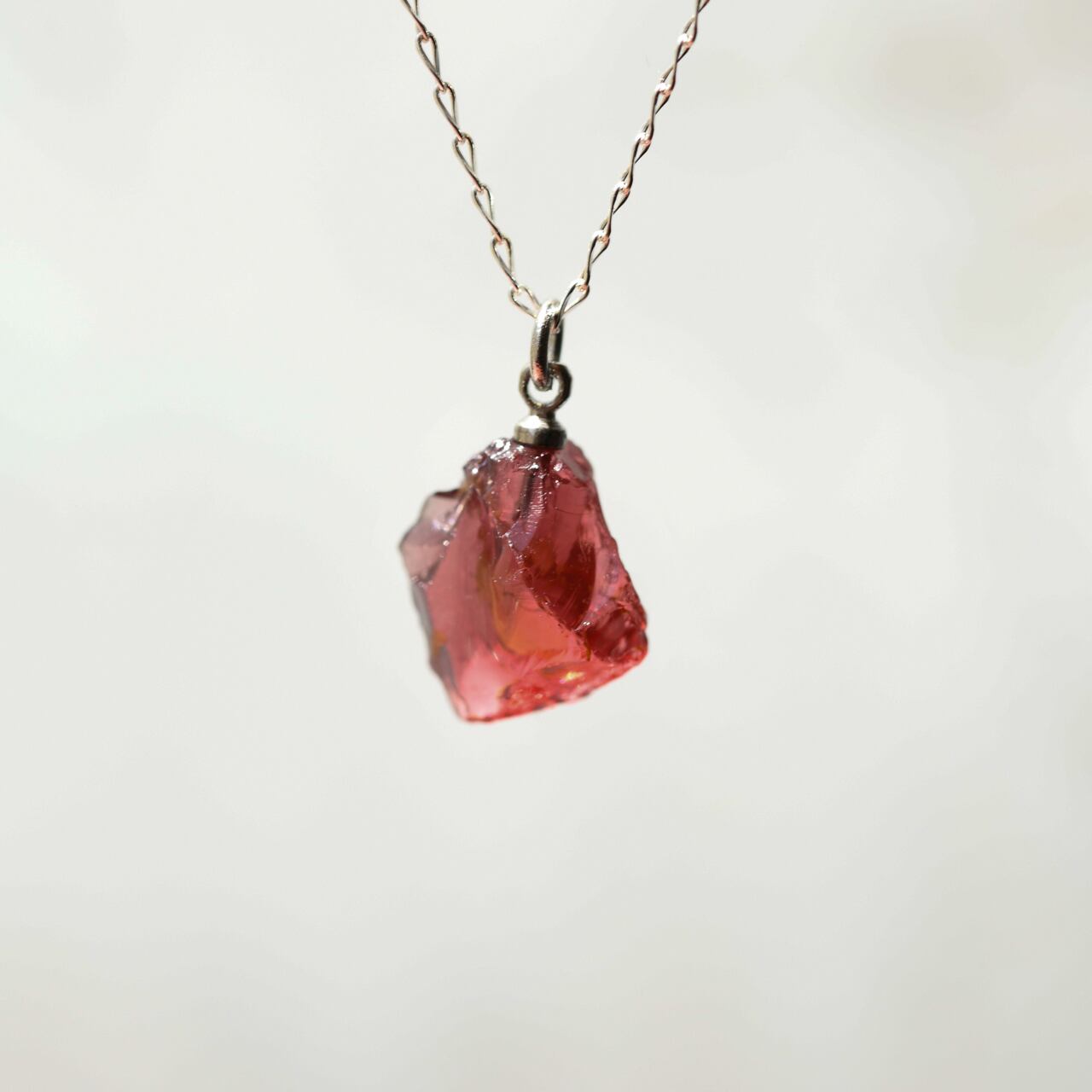 Garnet Raw Stone Necklace | Handmade Natural Stone Jewelry