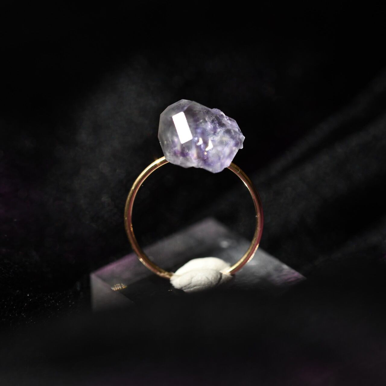 [One of a kind] Fluorite Raw Stone Ring | Handmade Natural Stone Jewelry [Dark Heroine Collection]