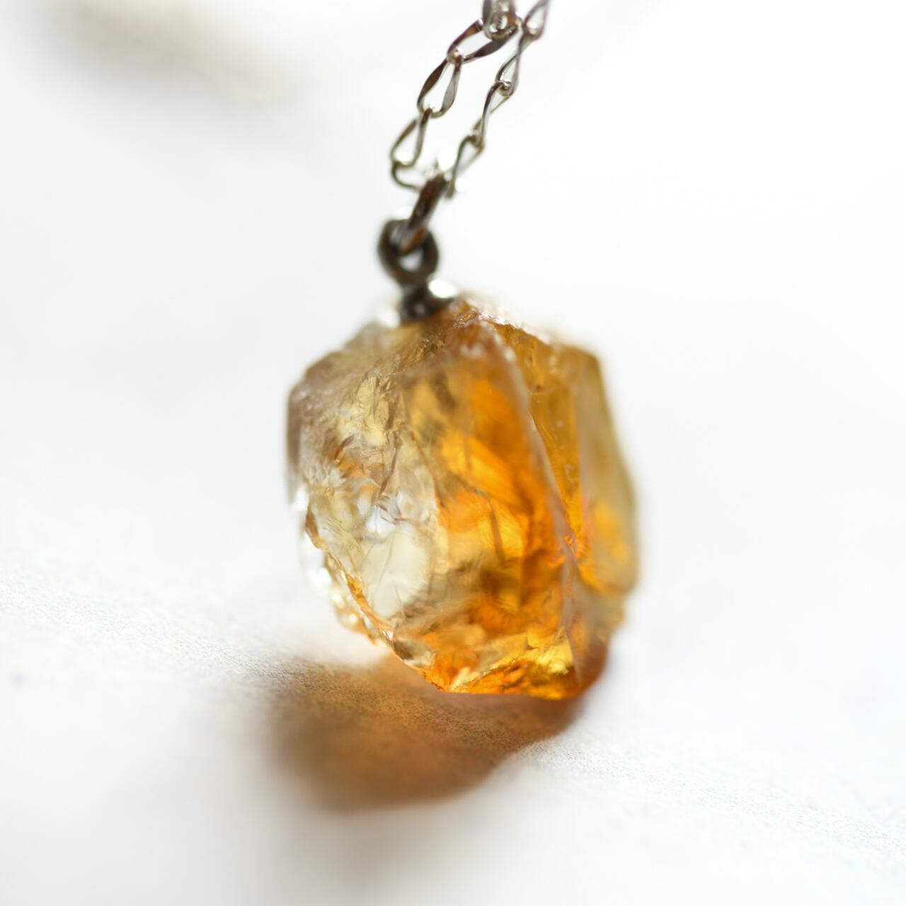 Citrine Raw Stone Necklace | Handmade Natural Stone Jewelry