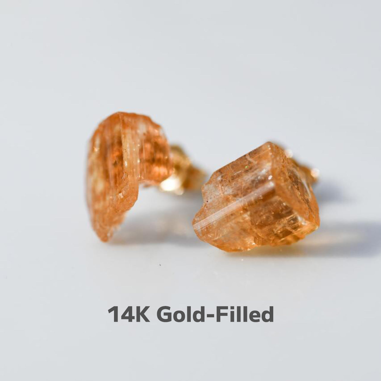 Imperial Topaz Raw Stone Earrings | Handmade Natural Stone Jewelry