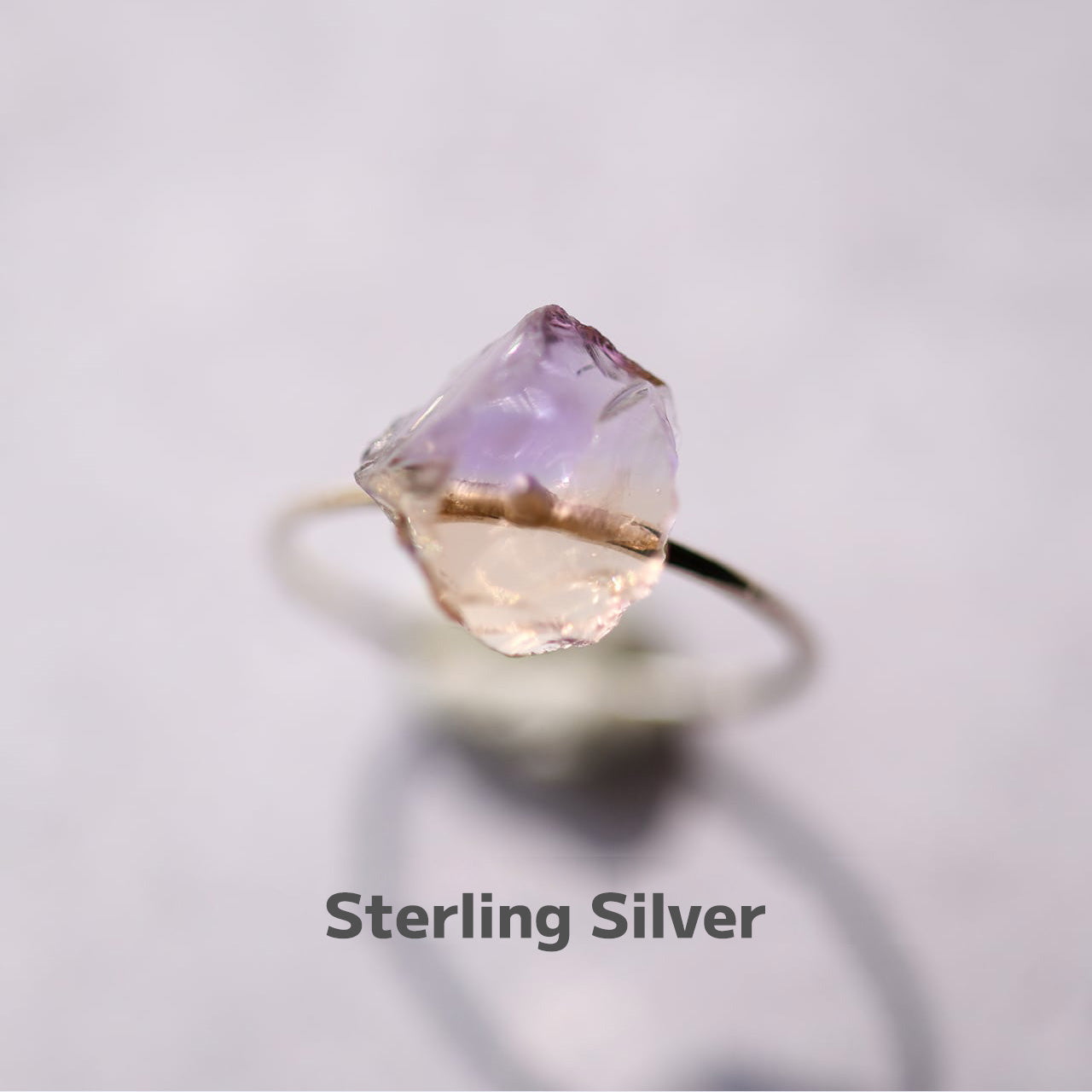 Ametrine Raw Stone Ring | Handmade Natural Stone Jewelry