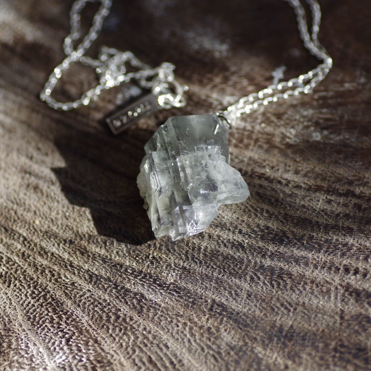 [One of a kind] Fluorite Raw Stone Sterling Silver Necklace | Handmade Natural Stone Jewelry [Alive Collection]