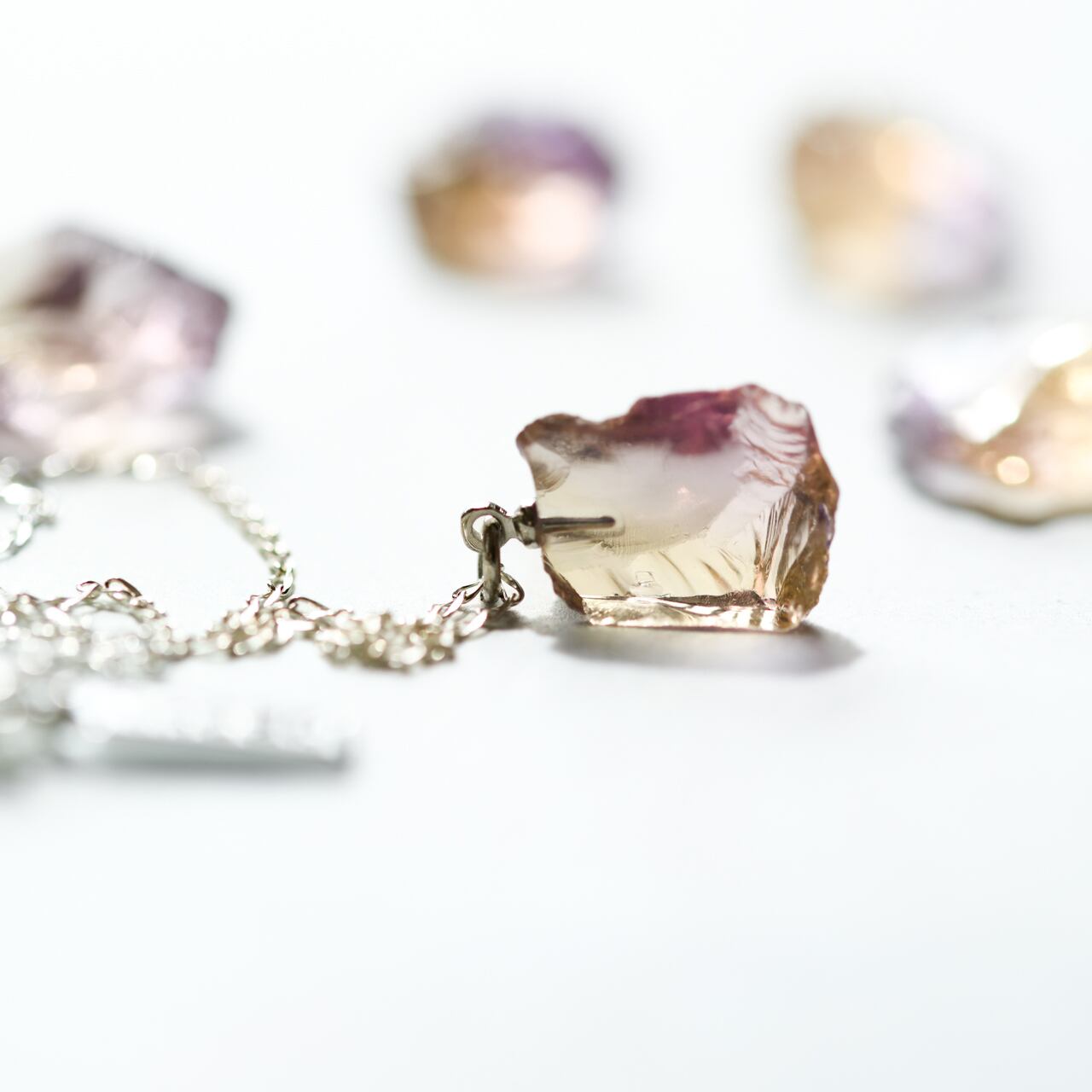 Ametrine Raw Stone Necklace | Handmade Natural Stone Jewelry