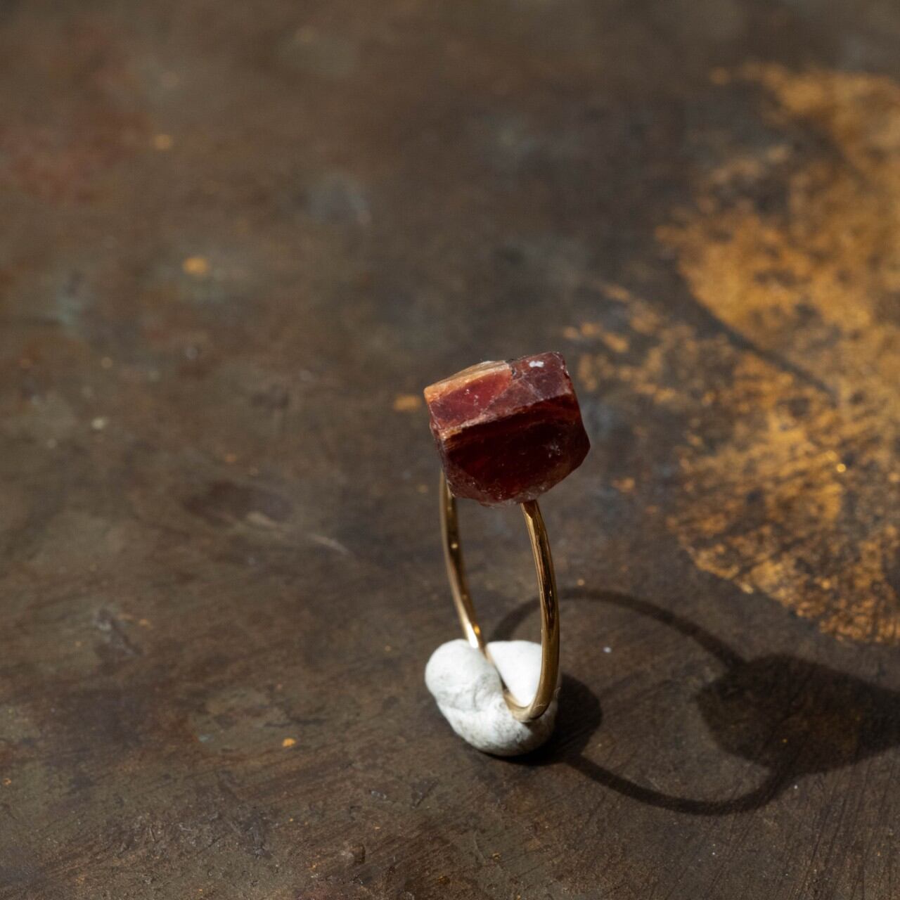 [One of a kind] Zircon Raw Stone Ring | Handmade Natural Stone Jewelry [Blood Moon Collection]