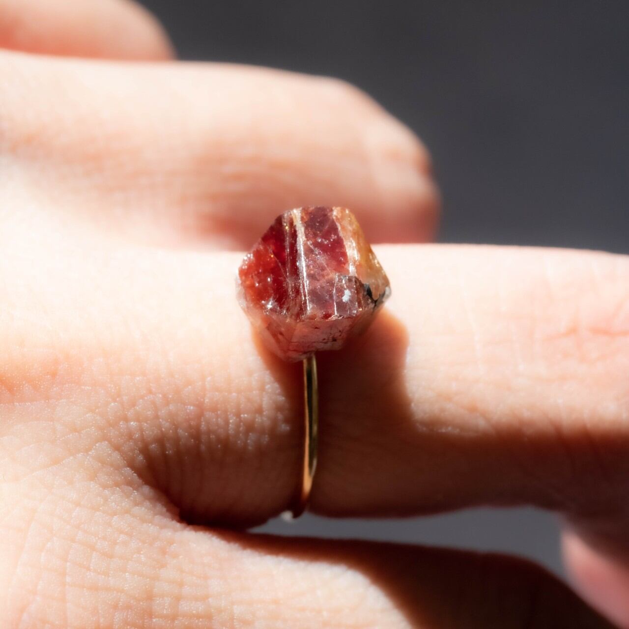 [One of a kind] Zircon Raw Stone Ring | Handmade Natural Stone Jewelry [Blood Moon Collection]