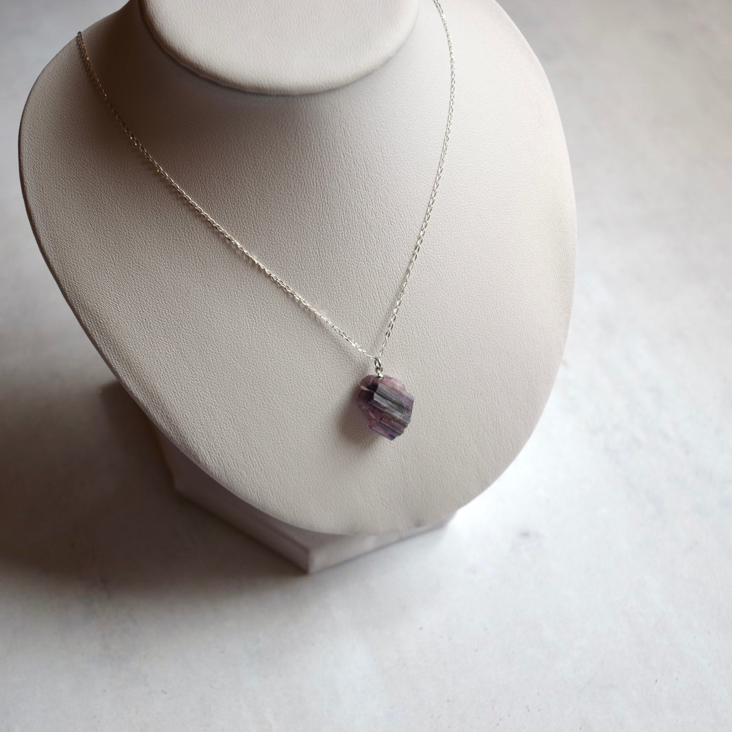 [One of a kind] Tanzanite Raw Stone Sterling Silver Necklace | Handmade Natural Stone Jewelry [Midnight Collection]