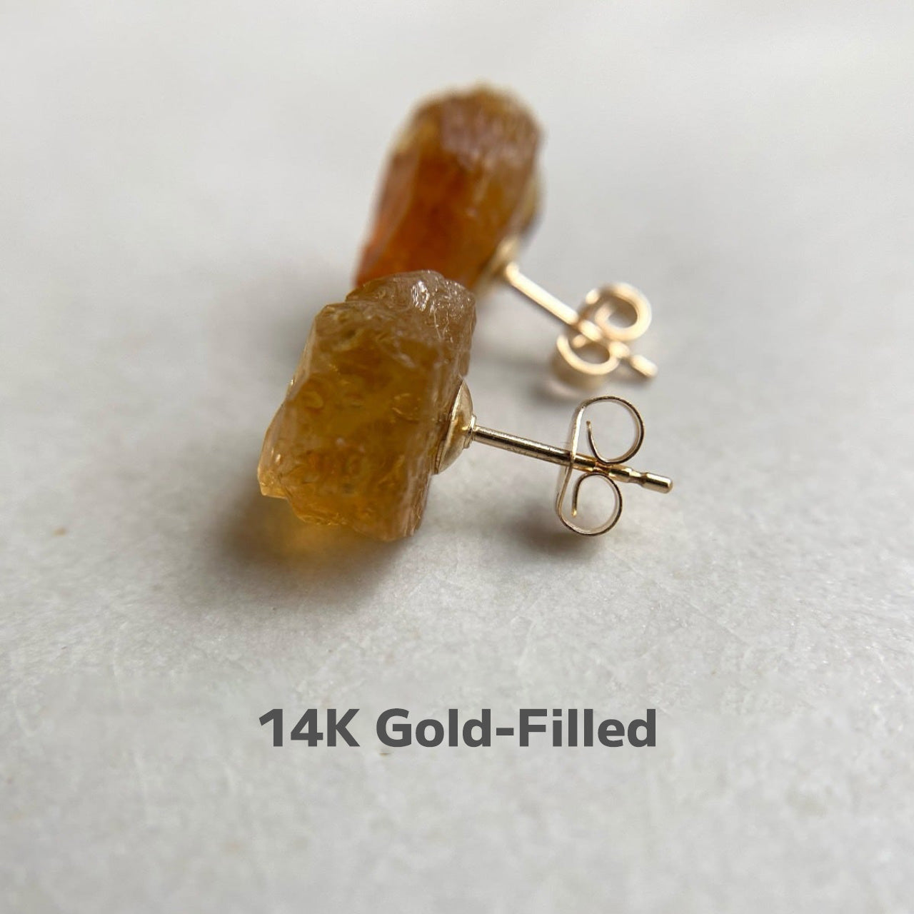 Citrine Raw Stone Earrings | Handmade Natural Stone Jewelry