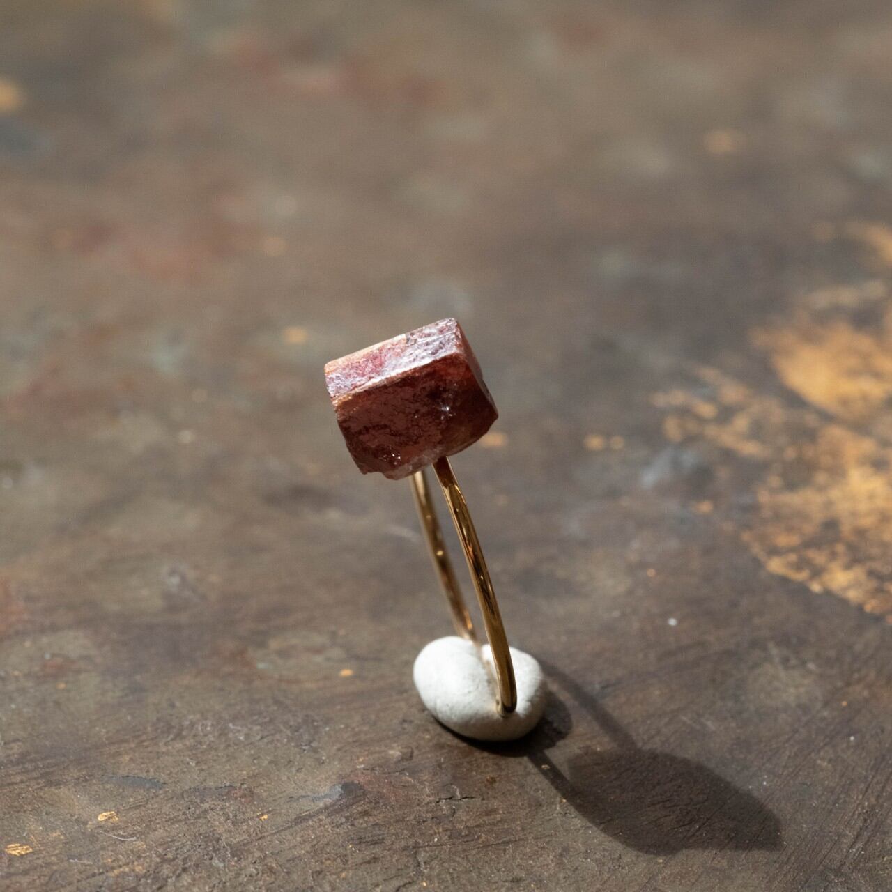 [One of a kind] Zircon Raw Stone Ring | Handmade Natural Stone Jewelry [Blood Moon Collection]