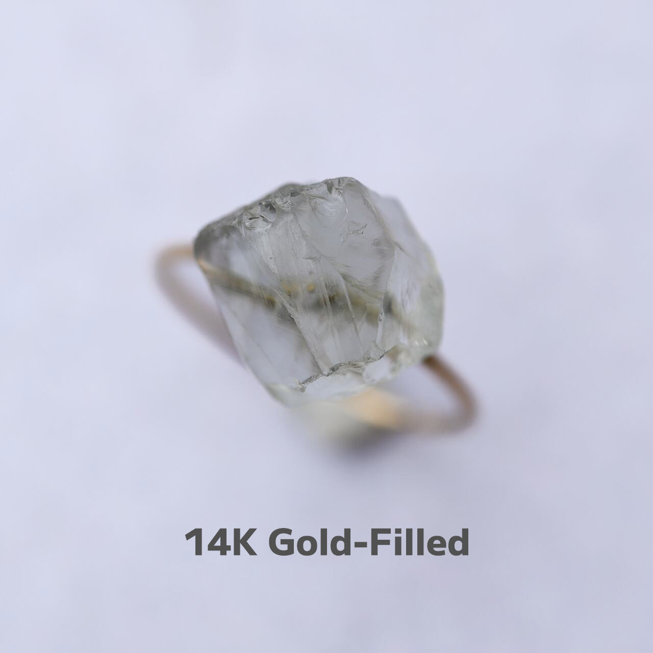 Green Amethyst Raw Stone Ring | Handmade Natural Stone Jewelry