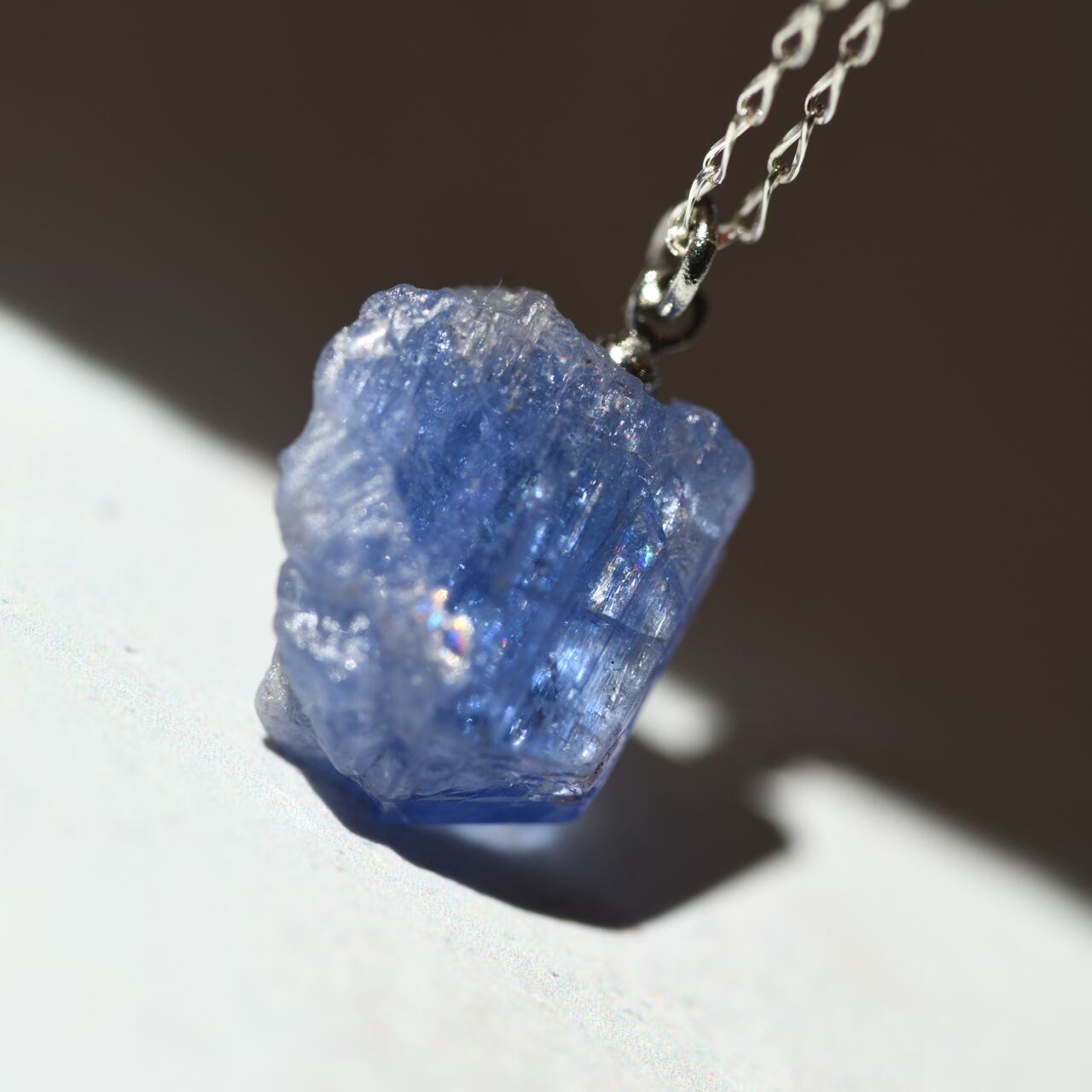 Tanzanite Raw Stone Necklace | Handmade Natural Stone Jewelry