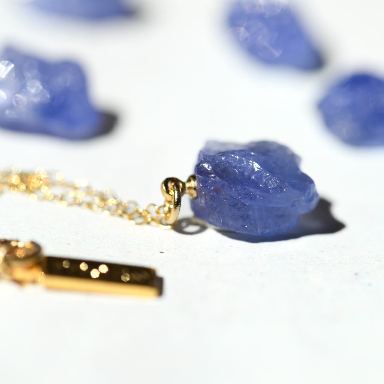 Tanzanite Raw Stone Necklace | Handmade Natural Stone Jewelry