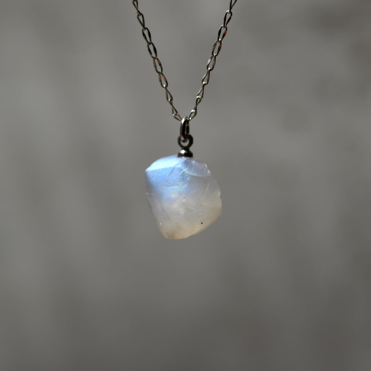 Moonstone Raw Stone Necklace | Handmade Natural Stone Jewelry