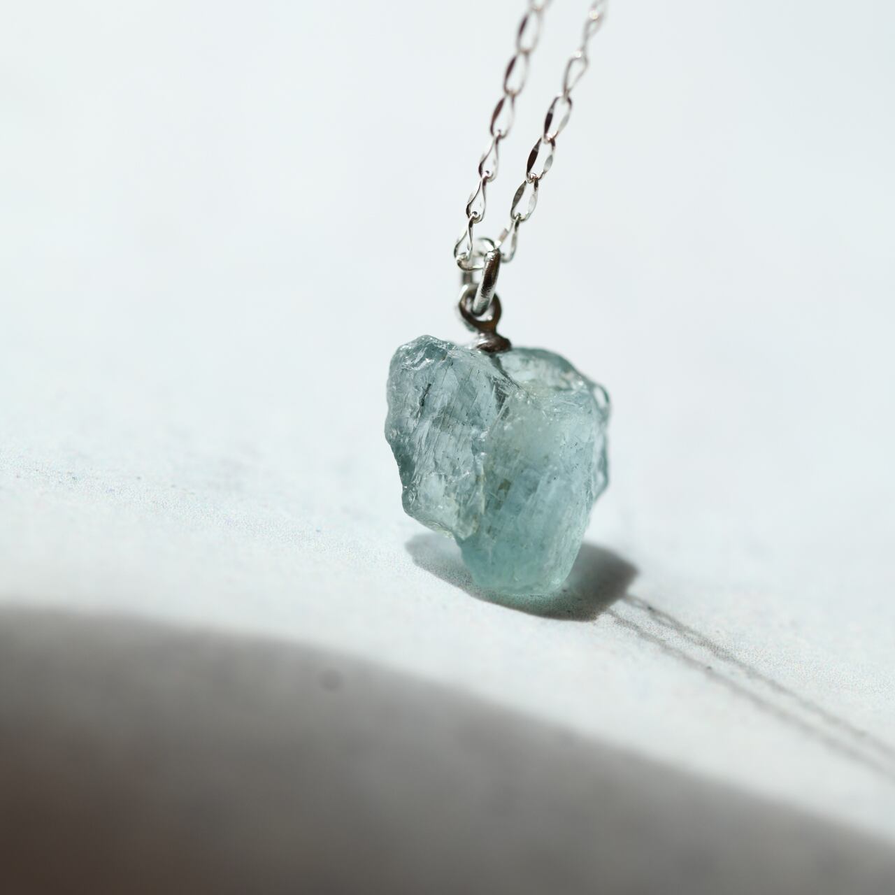 Aquamarine Raw Stone Necklace | Handmade Natural Stone Jewelry