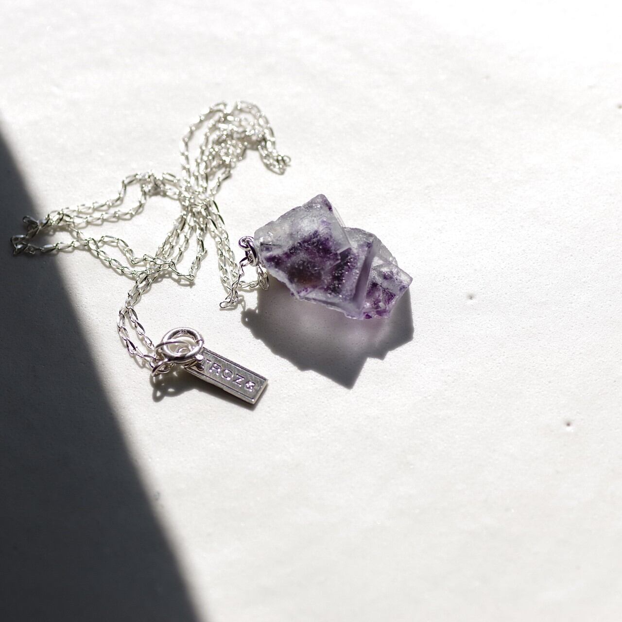 [One of a kind] Fluorite Raw Stone Sterling Silver Necklace | Handmade Natural Stone Jewelry [Fluorite Fest]