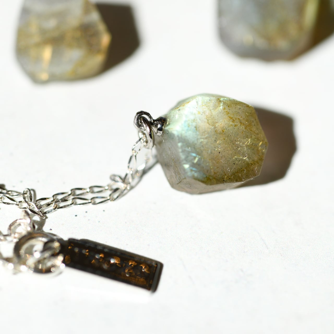 Labradorite Raw Stone Necklace | Handmade Natural Stone Jewelry