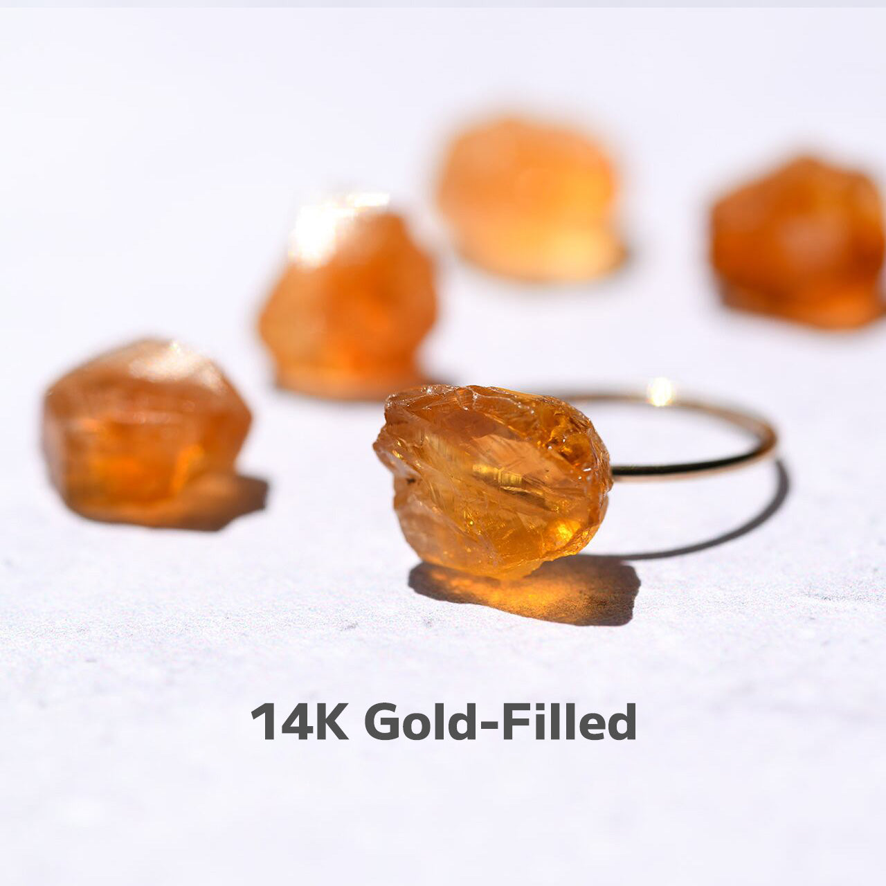 Citrine Raw Stone Necklace | Handmade Natural Stone Jewelry