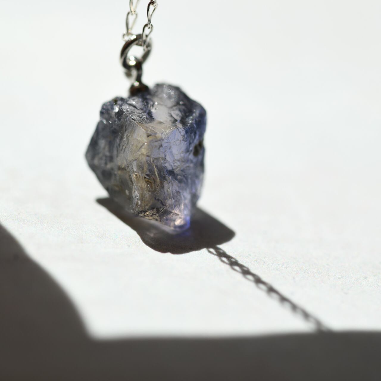 Iolite Raw Stone Necklace | Handmade Natural Stone Jewelry