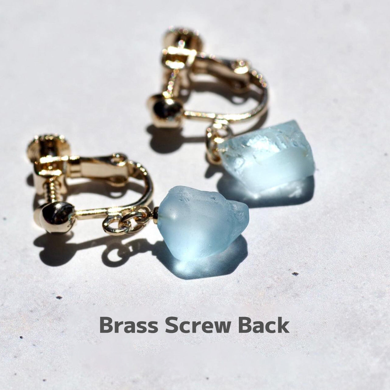 Blue Topaz (Irradiated) Raw Stone Earrings | Handmade Natural Stone Jewelry