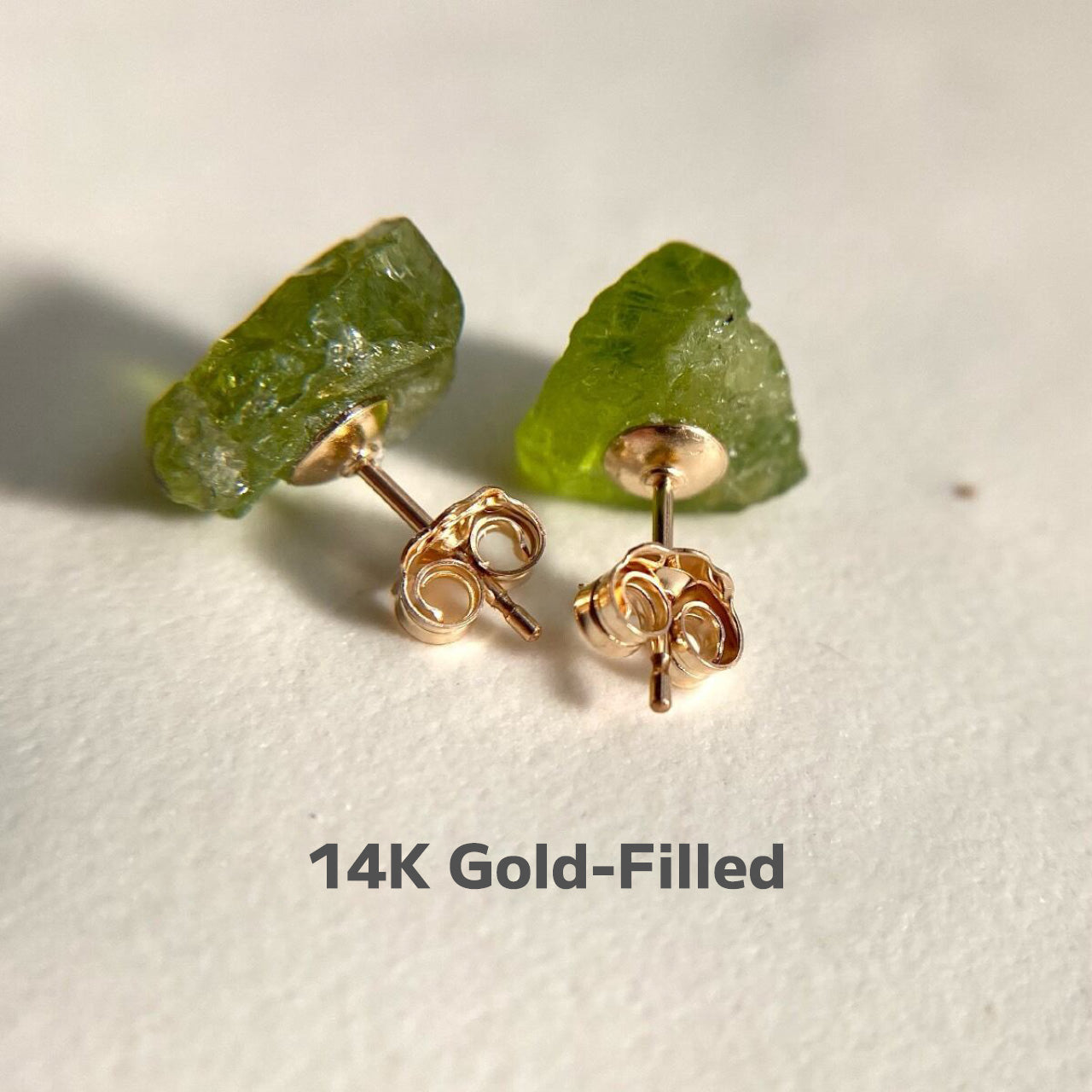 Peridot Raw Stone Earrings | Handmade Natural Stone Jewelry