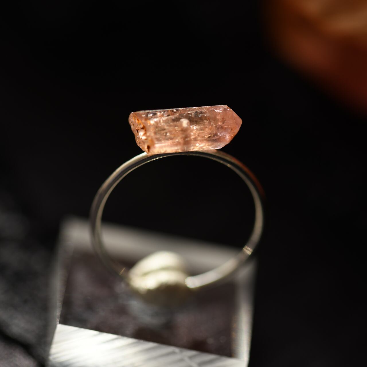 [One of a kind] Imperial Topaz Raw Stone Ring | Handmade Natural Stone Jewelry [Poppy Collection]